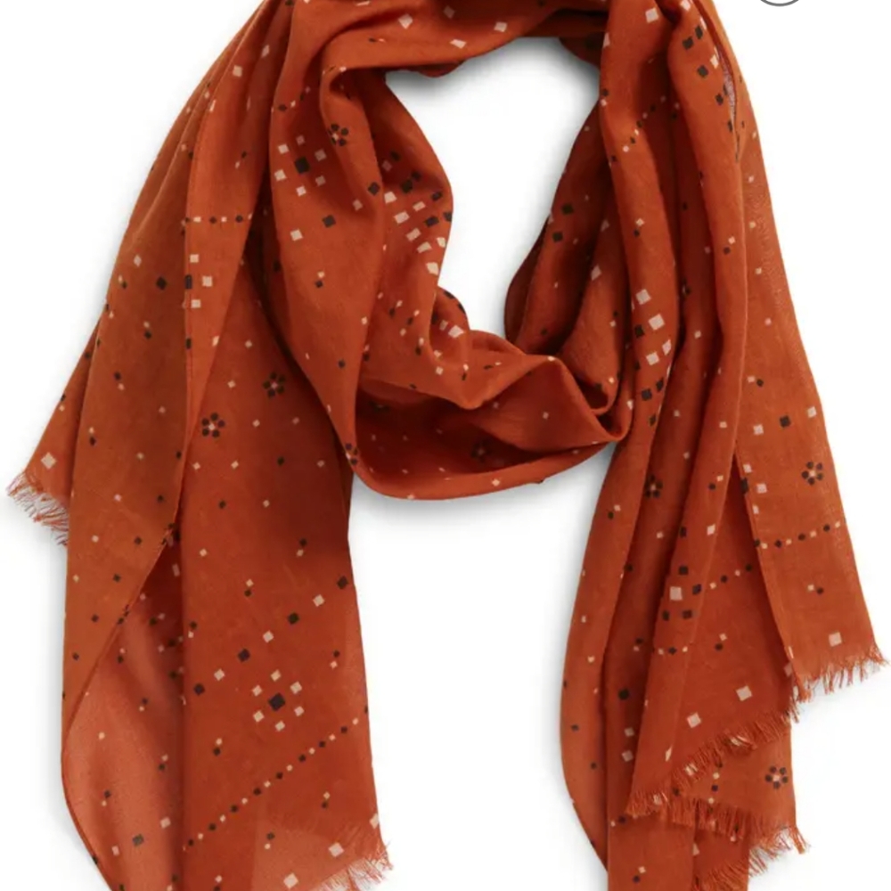Madewell Rust Patterned Scarf